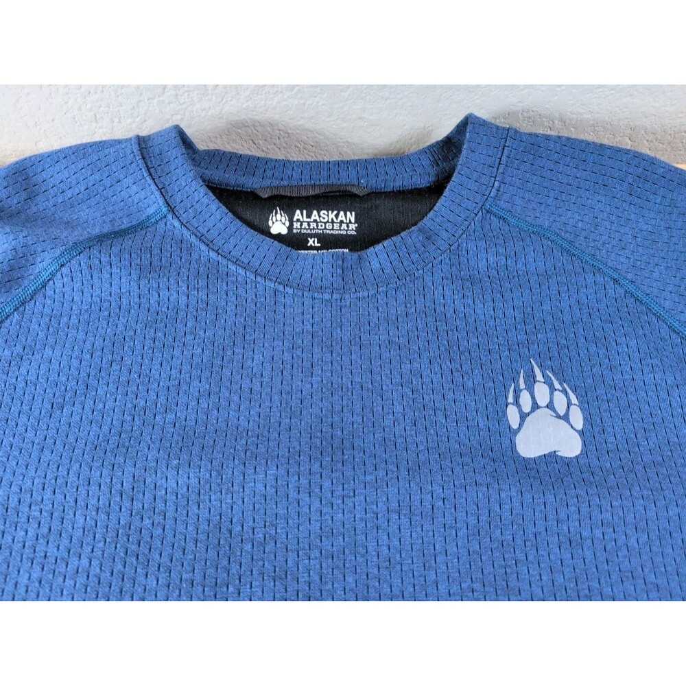 Alaskan Hardgear Sweatshirt Mens XL Blue Crewneck Waffle Knit Long Sleeve 73265